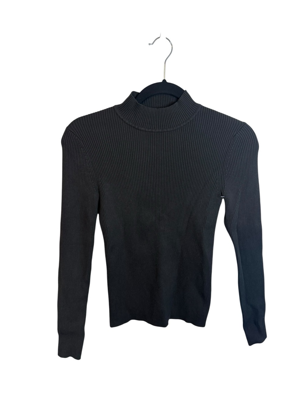 Joe’s Jeans Deep Charcoal Gray Ribbed Mock Neck Sweater